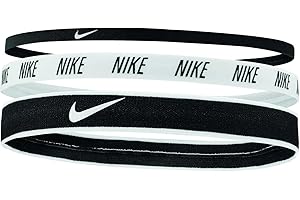Nike Mixed Width Headbands 3er Pack (one Size, Schwarz Weiß Schwarz, Standardgröße, für Läufer, alle Geschlechter)