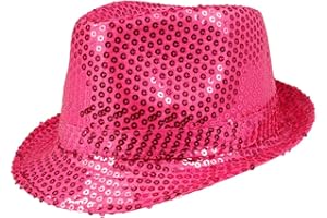 Boland - Chapeau à paillettes, unisexe, tenue disco, accessoire, carnaval, costume, fête déguisée, fête à thème, Rose
