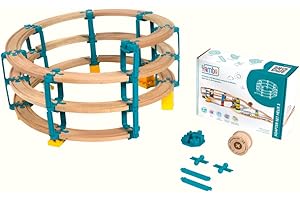 Yamba Holzeisenbahn Adapter Set Helix 3 - Adapter Steine kompatibel für Brio®-Schienen und Duplo®-Bausteine - Swiss Made Schienen Zubehör für alle gängigen Holzeisenbahnen und Klemmbausteine