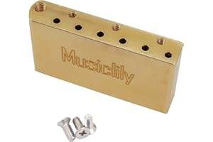 Musiclily Ultra 40mm Blocco Tremolo in Ottone 52,5mm String Spacing per Cina e Indonesia Squier Standard Series Ponte Chitarra Elettrica