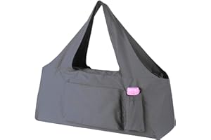 KUAK Extra Large Yoga Mat Bag and Carriers with Yoga Mat Strap, Top Full-Zip Closure, Bottle Pocket/Big Open Pocket and Zipper Pockets, Quality Canvas Women Tote Bag for Gym Sports