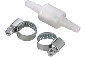 Xavax 111398 Non-return valve, with 2 hose clamps, for hoses up to 10mm diameter, Silver