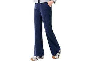 Hoseay Pantalones Deportivos Niñas, Cintura Alta Suaves Algodón Pantalón Chándal Acampanados, Transpirables Jogger Corte de Bota con Bolsillos Casual Colegio para Infantil 7-14 Años