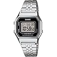 Casio - LA680WA-1D - Vintage - Women's Watch - Digital Quartz - LCD Dial - Grey Steel Strap, LCD/Grey, Bracelet