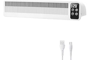 Heizkörper Ventilator mit 3 Lüftern, SURAIELEC Heizungsventilator mit Magnetischer Befestigung, 3 Geschwindigkeiten & Auto-Modus, 5200mAh Akku, USB-C, Temperaturanzeige, Weiß, CE Zertifiziert