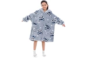 Lenugeo Blanket Hoodie Decken Oversize, Erwachsenen/Kinder Übergroße Tragbare Kuschelpullover, Zum Anziehen Wärme Kuscheliger Pullover
