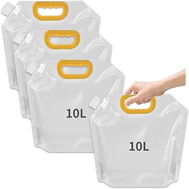 RZMZBY Lot De 3 Bidons à Eau Pliables De 5 L Avec Couvercle étanche, Portable, Flexible, Bidon D'eau Pliable De 5 L, Pour Camping, Randonnée, Pique-nique, Barbecue