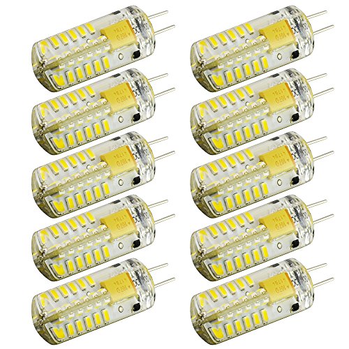 Paquete de 10 bombillas halógenas tipo G4, 48 LED, 3 vatios, 10 CA/CC, 24 V, color blanco cálido, no regulable, 3014, emisor equivalente a 30 W, bombilla incandescente de repuesto, de la marca ArlyMama 