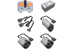 Scakbyer Technic Power Function Set compatibile con auto Technic, include 1 telecomando app, 1 scatola batteria al litio, 1 motore stering, 2 motori XL, 2 prolunghe da 25 cm