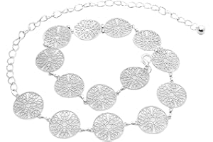 LumiSyne Moda Cintura a Catena Per Donna Anello In Metallo Traforato Intagliato Vintage Della Vita Oro Argento Fibbia Regolabile Per Il Corpo Abito Lunga