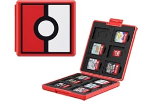 JINGDU Custodia per schede di gioco per Nintendo Switch, portatile e sottile scatola rigida, custodia protettiva antiurto portacartucce con 12 slot per cartucce per Switch NS/OLED/Lite,Pokeb