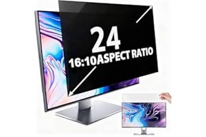 salipt Filtro de pantalla de privacidad de computadora de 24 pulgadas para pantalla ancha de 16:10, filtro de privacidad de pantalla de monitor, antiespía, antirreflejos, bloqueo de luz azul, película