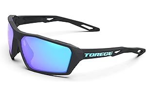 TOREGE Gafas de sol polarizadas deportivas para hombre Marco flexible Ciclismo Correr Conducir Pesca Montañismo