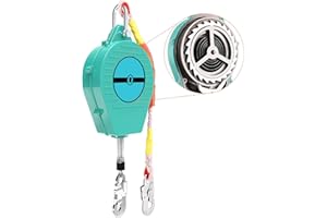 YOPYUENN Höhensicherungsgerät Absturzsicherung 10m, Fallschutz Abseilgerät Sicherungsseil für Dach und Luftarbeiten, Klettern Sicherungsgerät Einziehbar Absturzsicherung Maximale Belastung 150kg