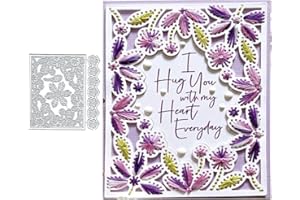 TINGZVEN Flowers Stitch Frame Metal Die Cuts, Embroidery Flowers Metal Cutting Dies Cut Stencils Card Paper Craft DIY Template Metal Cutting Dies Album Embossing Paper Dies for Card Making Scrapbooking