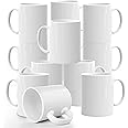 EKAM White Mugs Set of 12, White Mugs with Handle, 11oz Large Coffee Cups Set, Great Gift Idea or for Kitchens, Restaurants, Coffee Mugs, Tea Mugs, White Mug, Dishwasher Safe
