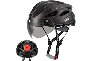 Favoto Casco da Bicicletta con Visiera Luce - Caschi Bici Ciclismo Leggero per Adulti Uomo Donna Tecnologia Inmould Fodera Removibile Traspirante Regolabile