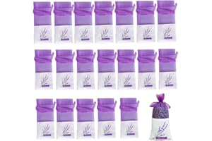 Bieiyhe 20 stück Lavendelsäckchen Leer Lila Lavendel Duftsäckchen zum Befüllen Lavendelbeutel Kleine Beutel Organzasäckchen Schmuck Duftbeutel Lavendel Gewürzbeutel für Kräuter Hochzeit Party