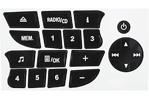 GAOHOU BAAQII 1 foglio di ricambio per CD audio con decalcomanie per la riparazione dei pulsanti di opzione Adesivi per Renault Clio/Megane 09-11