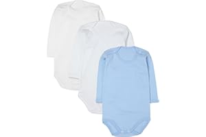 rise&Raba Baby Bodysuit 3 Pcs | 100% Organic Cotton Long Sleeve Comfortable Button Baby Bodysuits for Boys and Girls | Comfortable and Cute Onesies