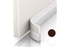 Vellure® Bas de porte anti-courant d'air & étanchéité porte - NOUVEAU bas de porte isolant (rapide à installer), idéal pour l'isolation contre le froid, le bruit & l'humidité (1 x blanc)