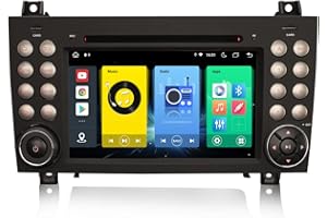 ERISIN Octa Core Android 14 4GB+64GB Autoradio Radio de Coche Estéreo Navegador GPS para Mercedes-Benz SLK Clase R171 W171 Carplay IPS DSP Bluetooth WiFi SWC Dab+ GPS Navegación DVR DVD