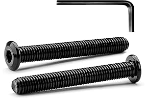 MINHER M6 x 55mm 10Pcs Flat Head Hex Socket Cap Screws Bolts, Furniture Bolts, 304 Stainless Steel 18-8, Full Thread (with Hex Spanner)