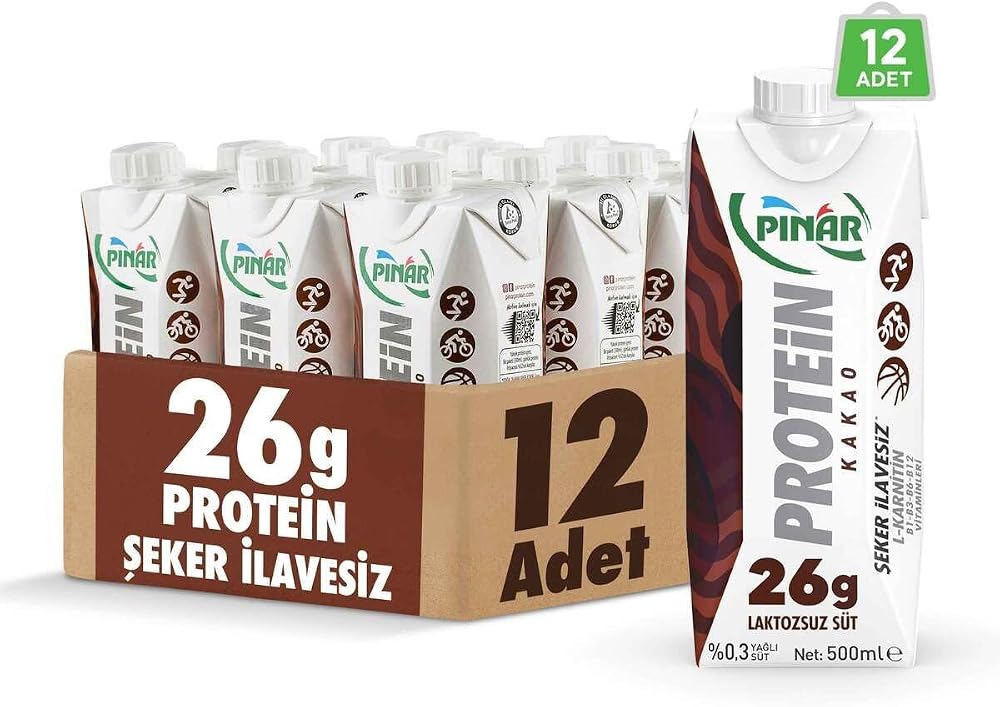 Pınar Kakaolu Protein Süt 500 Ml X 12 Adet
