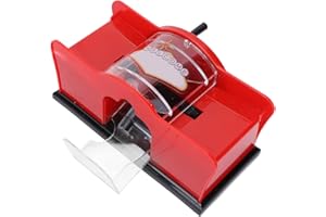 HAOX Manual Cards Shuffler, 1-2 Deck of Card Holder, Easy Hand Cranked System, Card Shuffling Machine for Poker, Casino Card Shuffler for Home, Travel, Business, Card Games, 9.1 x 4.3 x 4.3in(red)