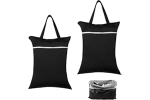 Svalor Wet Bag Set, Waterproof Wet Bags with Handle and Zipper, Washable, Reusable Wet Bag for Wet Baby Cloth Diapers, Swimwear, and Sportswear, 40×50 cm (Black)