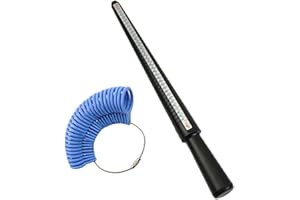 HPIANO Anello Misuratore Mandrino Dita Misurare Misurazione Bastone Metallo con Anello Misuratore Calibro Kit Gioielli Attrezzatura Attrezzi Set per Gioielli Creazione (Blu)