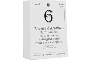 Il Calendario Filosofico 2026, zamiennik A6, 10 x 14 cm, pierwszy i oryginalny kalendarz biurkowy z 365 dniami fraz filozoficznych, czytaj codziennie zdanie, zaprojektowany i stworzony w Bolonii