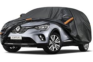 Kayme Funda Coche Exterior, Compatibles con Renault Captur (2013-2025), Cubierta para Coche Impermeable Transpirable Anti-UV Antipolvo de 7 Capas, Cubre Coche con Cremallera y Forro de Algodón.