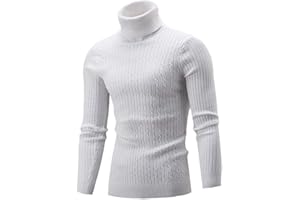 SUSENSTONE Homme Tricot Pull en Tricot Col Roulé Pull Gilet Veste Pull à Capuche Pullover Hoodie Hiver Chaud éPais Sweater Sweatshirt