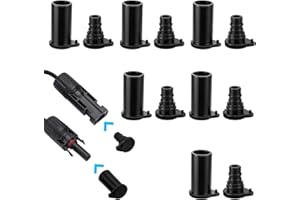 Molain 6 Paar Silikon Staubdicht Wasserdicht Kappe, PV-Stecker Staubschutzkappen, Staub und Wetterbeständiges Solarkabelende Solarpanel Anschlusskappen für Solar Inverter PV Stecker (Schwarz)