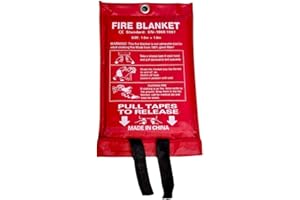 ARASO-UK LTD ARASO-UK 1m x 1m Soft Case Fire Blanket, Large, Quick Unfolding, with Loops