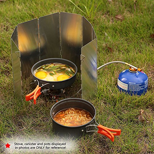 TOMSHOO 8 Stücke Outdoor Aluminium Windschutz für Alle Arten von Feuerstellen BBQ Windschutzscheibe - 3