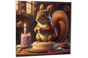 PURPLE FOX Kartka urodzinowa wiewiórka urocza wiewiórka kartki 145 x 145 mm