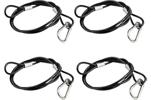 Vigtayue 39.4" Clamps for Lights Stage Lighting Equipment & DJ Accessories, 110lb Truss Lighting Clamp Safety Rope for DJ Stage Light LED Par Light Moving Head Light Bicycle Luggage(4 PCS)