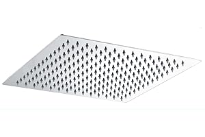 MICE COLLECTION IMEX - Rociador de Ducha Cuadrado extraplano de acero inoxidable 40 x 40 cm, Cromado - RDC004