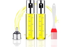 Miorkly Spray Huile, Vaporisateur Huile pour Friteuse a Air 100ML Spray de Cuisson Bouteille Pulvérisateur Huile avec Brosse et Entonnoir