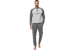 BACI & ABBRACCI Baci e Abbracci Pigiama Uomo Invernale Lungo 100% Caldo Cotone Interlock in Scatola Pigiama Uomo Cotone Lungo Adulto Ragazzo Fantasie Eleganti