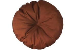 DAMIAN-WIKLINA Dog Cushion - Cat Cushion - Round Size Diameter 40 cm Brown Colour - Dog Bed - Cat Bed - Cat Mat - Mattress for Dogs or Cats - Washable - Ideal for Transport Baskets or Pet Beds