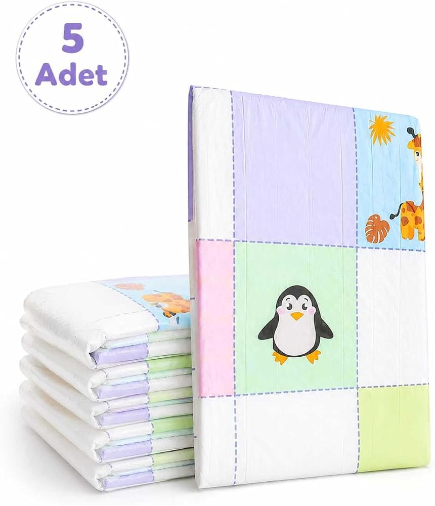 Naturashine Baby&me Pofuduk Alt Değiştirme Örtüsü, 60x60 cm, 5 Adet