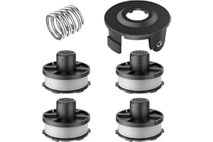 EVENLINKICS Rasentrimmer Fadenspule,195858-1/196146-9 Tap&Go Ersatfadenspule, Kompatibel mit makita rasentrimmer ersatzspule. (4 spule+1 Feder + 1 Trimmerabdeckung)