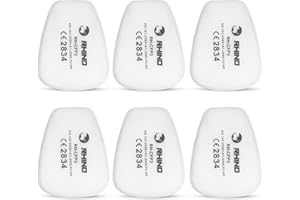 Filtros para Máscaras Antipolvo RHINO Smart Solutions x6 Filtros de Algodón Particulado para Protección de Pintura, Semi-Máscaras Antipolvo y Compatibles con Otras Marcas