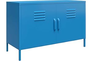 DHP Furniture Cache 2 Door Metal Locker Accent Cabinet Blue