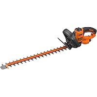 Black+Decker Elektro-Heckenschere (550W, 60 cm Schwertlänge, 25 mm Schnittstärke, Bügel-Zweithandgriff und transparentem…