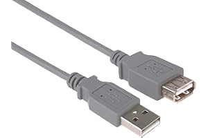 ‎PREMIUMCORD PremiumCord Przedłużacz USB 2.0 20 cm, kabel do transmisji danych HighSpeed do 480 Mbit/s, kabel do ładowania, USB 2.0 typ A na wtyczce, 2 x ekranowany, kolor szary, kupa02, 0,2 m