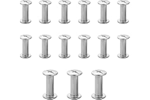 JJWNMLL Set di 15 rivetti a vite Chicago M5x15mm Viti per Rilegatura Chicago Kit Viti per Rilegatura rivetti Chicago, Viti Chicago, per Cintura in Pelle Libro Fai da Te Scrapbook Legatoria - argentato